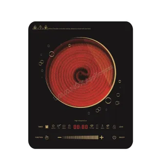AT-5 – Ultra-Thin Single Infrared Cooker, Double Ring Heating, 2200W