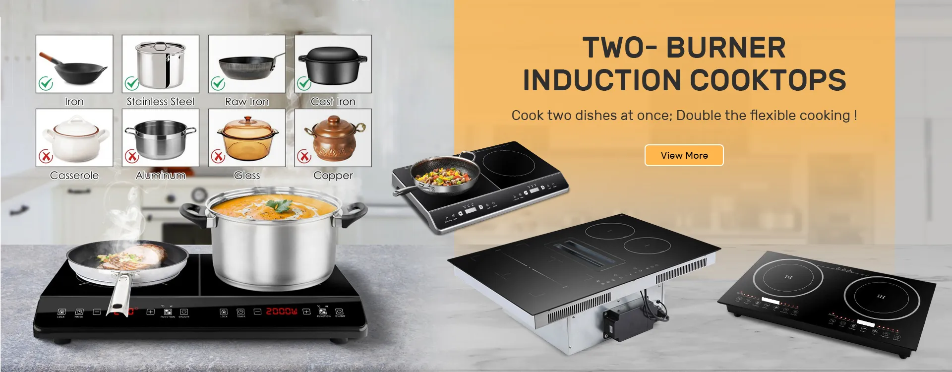 TWO-BURNER INDUCTION COOKTOPS